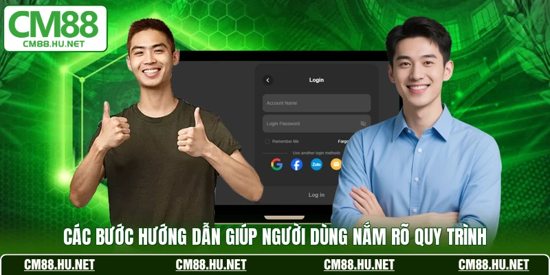 Các bước hướng dẫn giúp người dùng nắm rõ quy trình